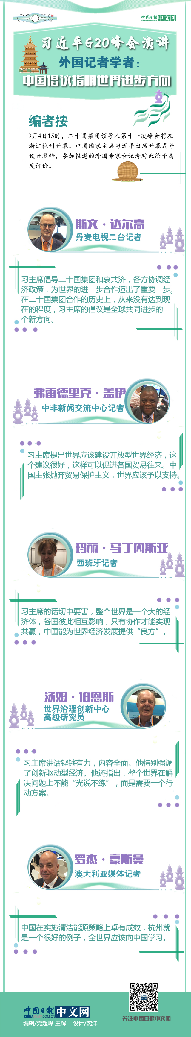 【圖解】外國(guó)記者學(xué)者點(diǎn)贊習(xí)近平G20峰會(huì)演講：中國(guó)倡議指明世界進(jìn)步方向