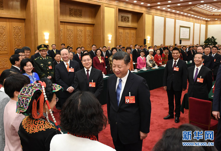 習(xí)近平李克強(qiáng)張德江俞正聲劉云山張高麗分別參加全國(guó)人大會(huì)議一些代表團(tuán)審議