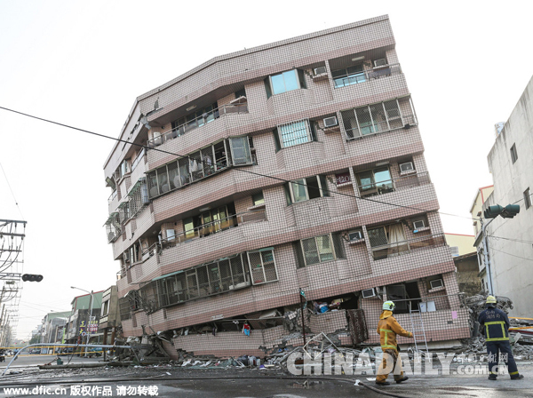 臺(tái)灣高雄發(fā)生6.7級(jí)地震 臺(tái)南市多處建筑倒塌