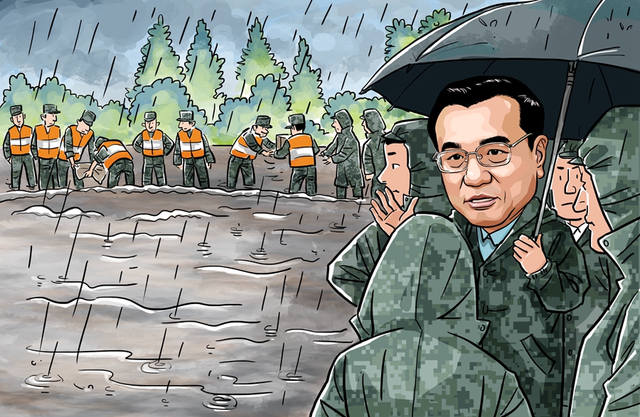 李克強在武漢防汛抗洪和搶險救災(zāi)現(xiàn)場