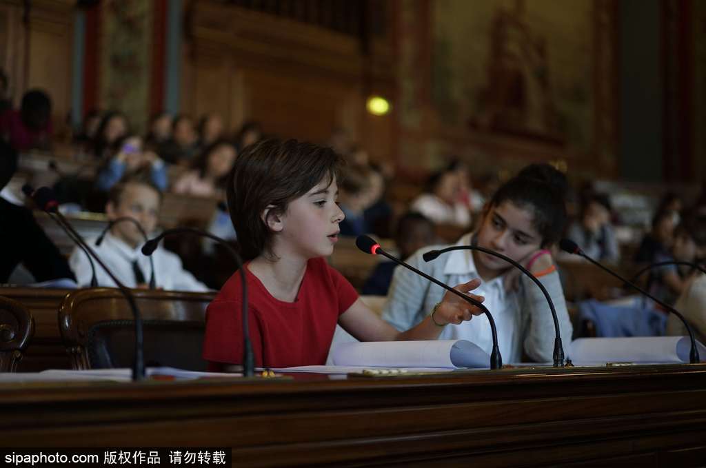 巴黎舉行萌娃理事會討論教務(wù) 小小“議員”舉手參與嚴(yán)肅呆萌