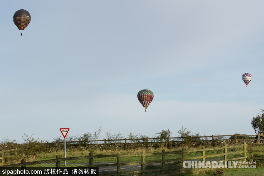愛爾蘭舉行熱氣球錦標(biāo)賽 色彩點(diǎn)綴天空場景浪漫