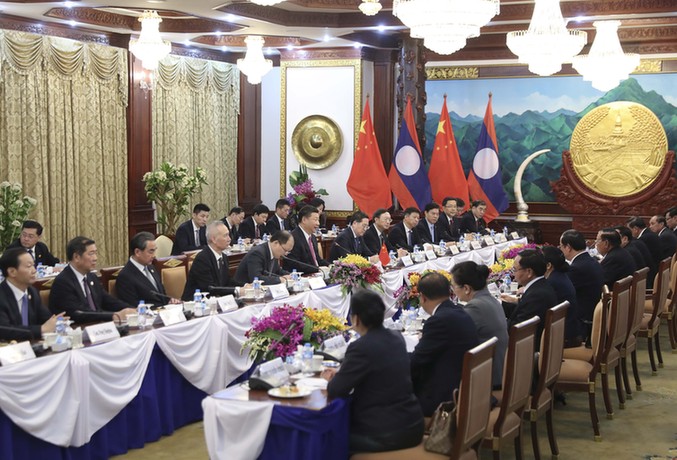 習(xí)近平同老撾人民革命黨中央委員會總書記、國家主席本揚舉行會談