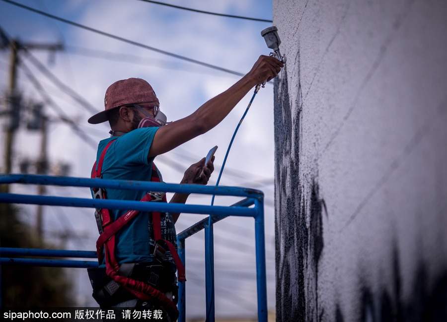 美國萊克沃思街頭繪畫藝術節(jié) 各國藝術家齊聚大展身手