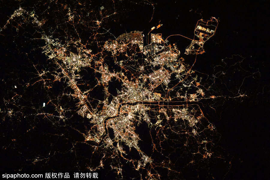 國際空間站視角下的地球城市 燈火點點如璀璨星空