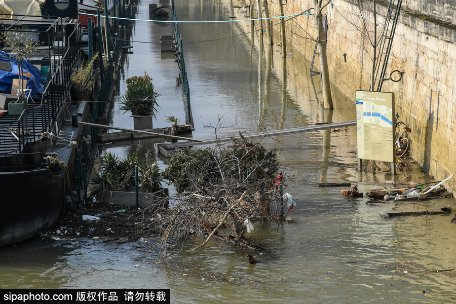 塞納河洪水后重新開放 河道淤泥堆積