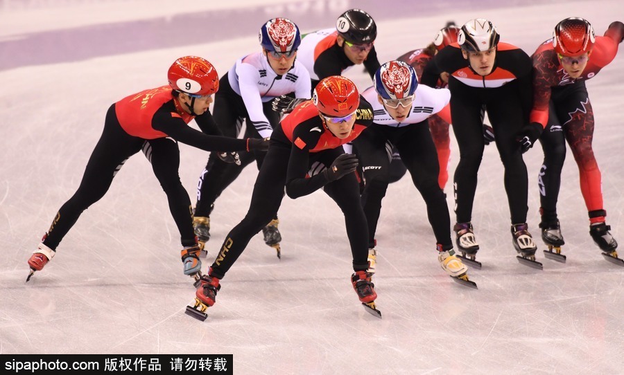 2018平昌冬奧會(huì)短道速滑：男子5000米接力A組決賽 中國隊(duì)摘銀