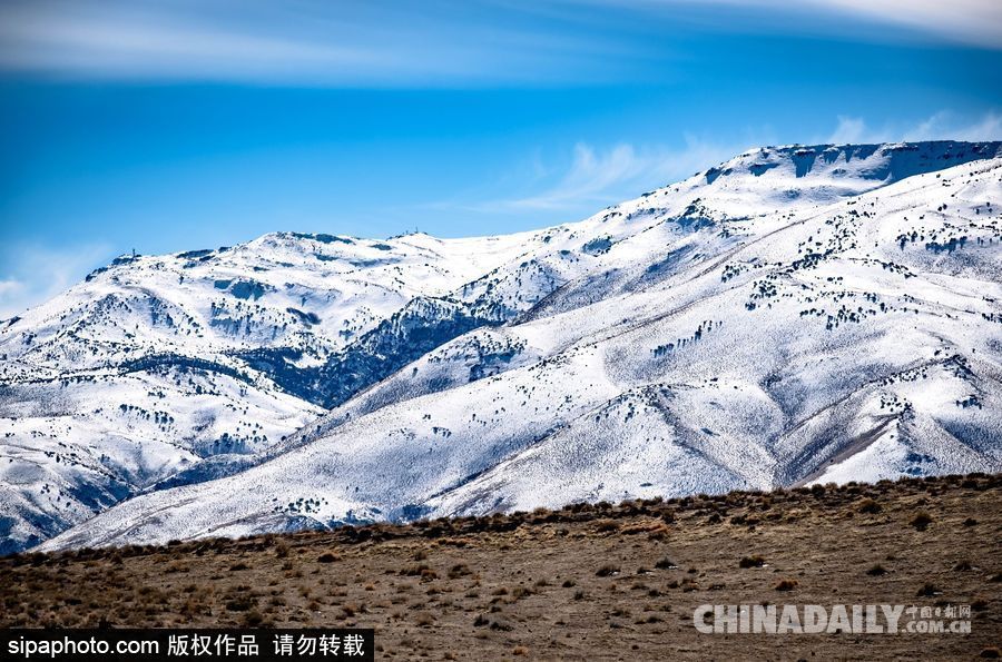 感受美國(guó)內(nèi)華達(dá)州冬季風(fēng)光 人煙稀少一望無(wú)垠