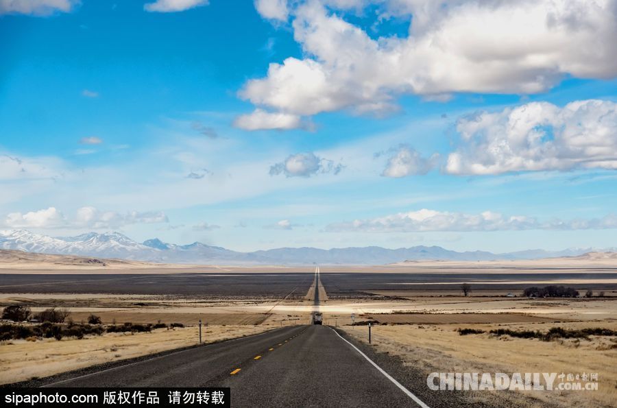 感受美國內(nèi)華達(dá)州冬季風(fēng)光 人煙稀少一望無垠
