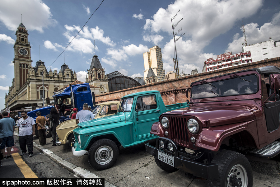 愛車人士大飽眼福！超百輛古董汽車在巴西圣保羅集會展出