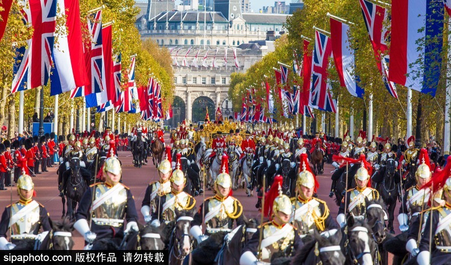 荷蘭國(guó)王攜王后對(duì)英國(guó)倫敦進(jìn)行國(guó)事訪問(wèn) 英國(guó)女王出席歡迎儀式