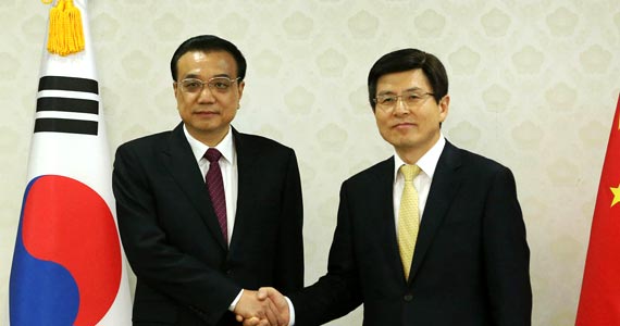 李克強會見韓國國務總理黃教安